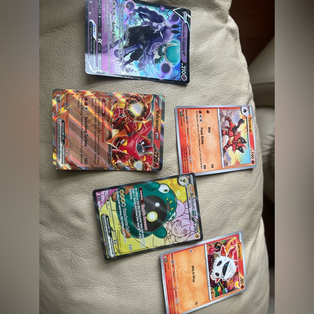 Pokemon Trading Cards - Red, Orange, Black, Green, Purple and many more